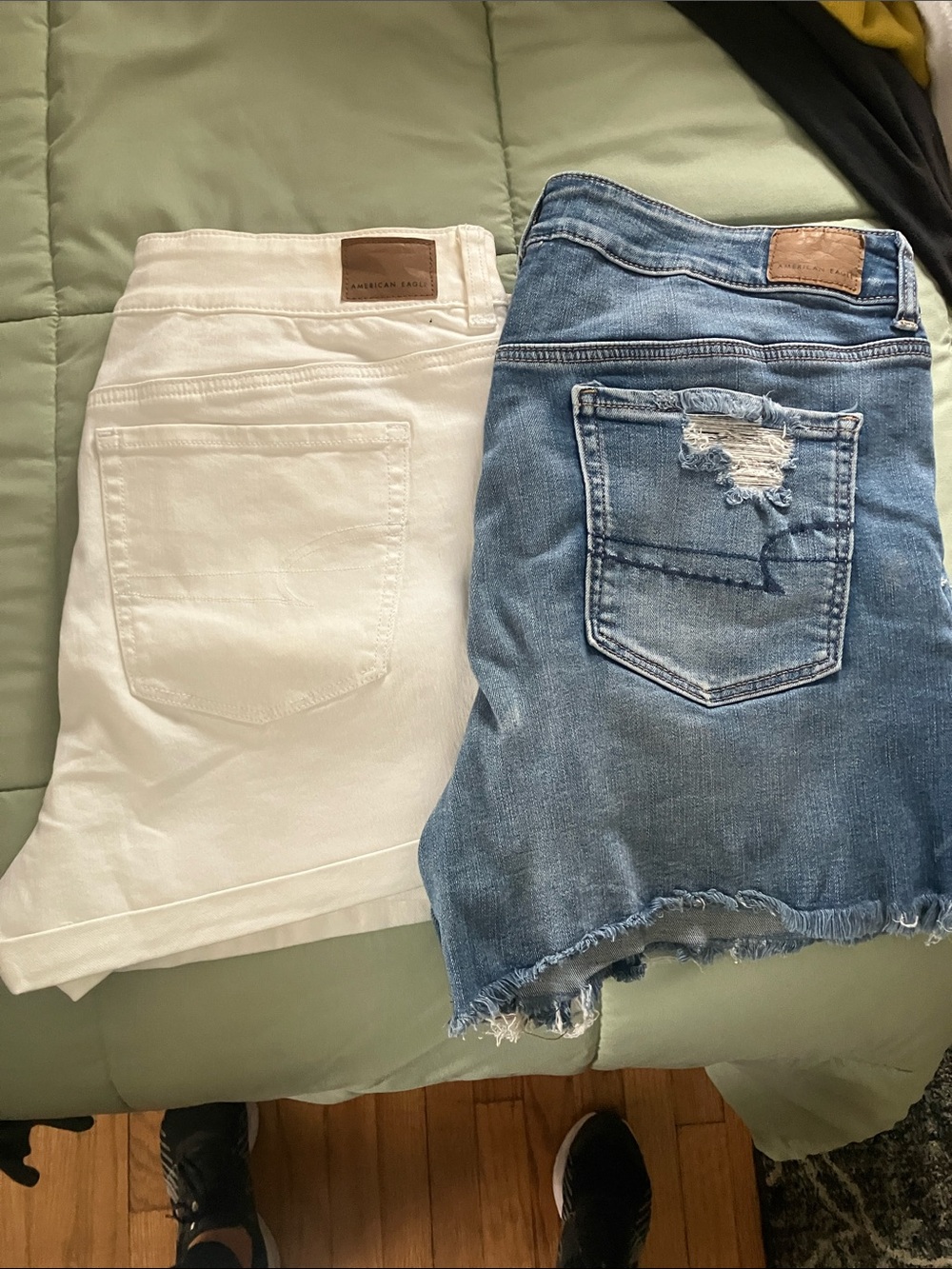 American Eagle Outfitters White and Blue Denim Mini Skirts
